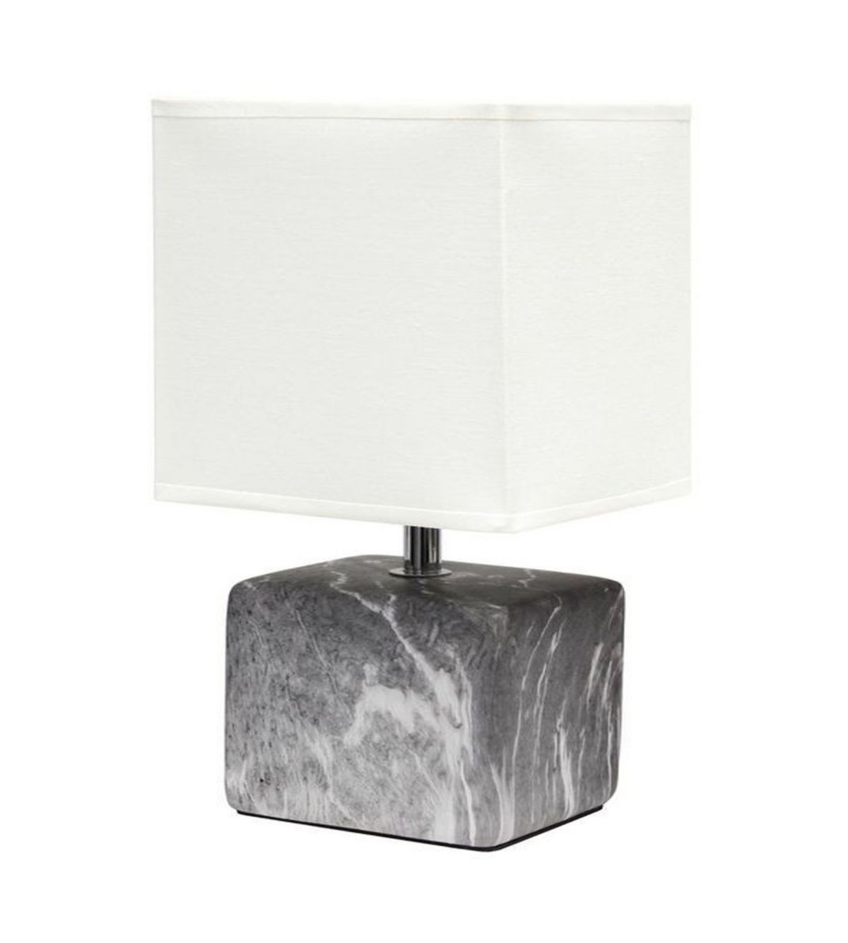 Керамическая настольная лампа Simple Designs Petite Marbled с тканевым абажуром - черный с белым абажуром Simple Designs