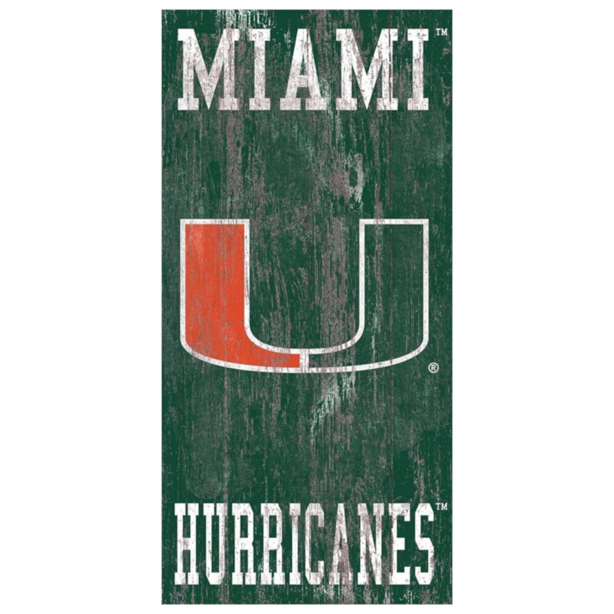 Настенный знак с логотипом Miami Hurricanes Heritage Fan Creations