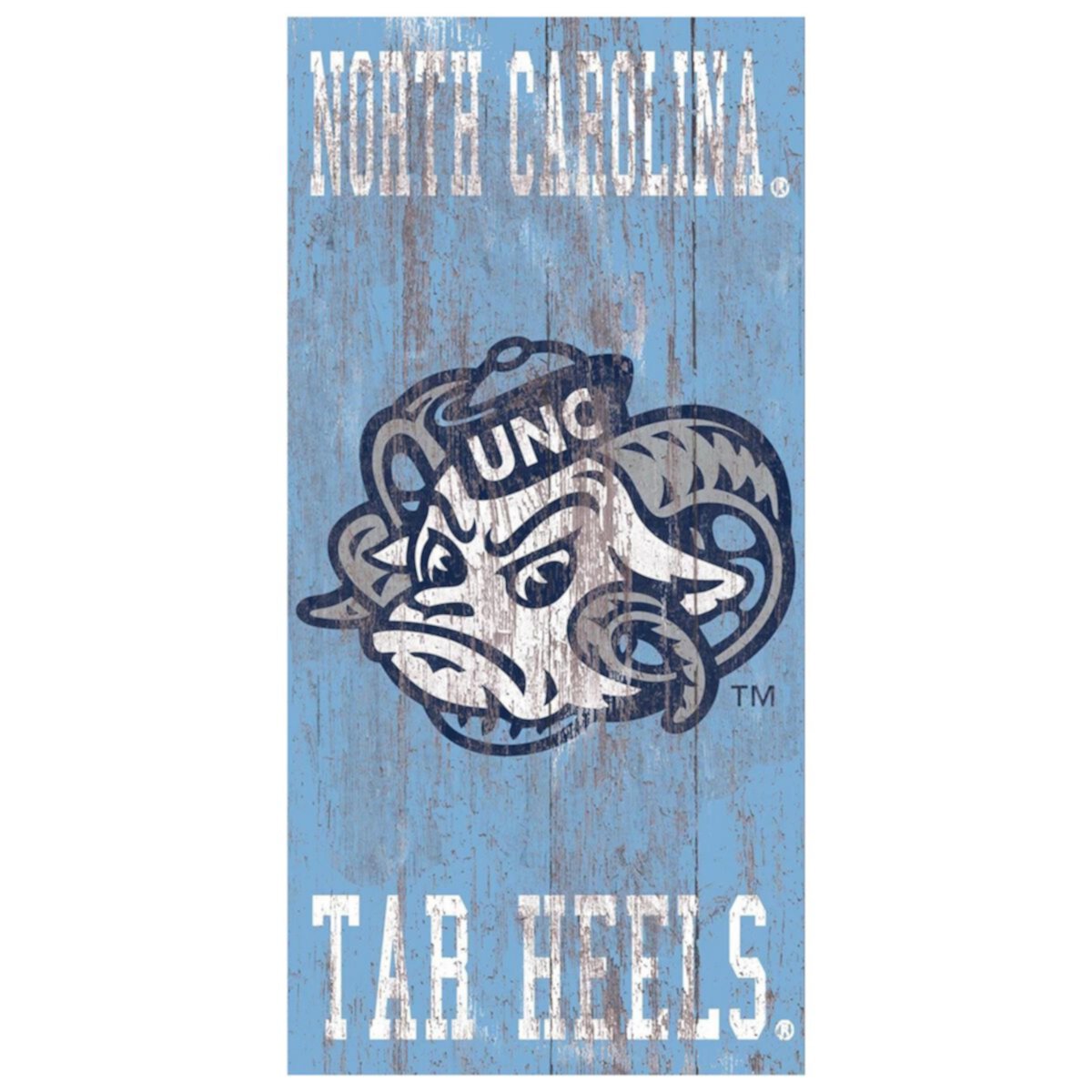 Настенный знак с логотипом North Carolina Tar Heels Heritage Fan Creations