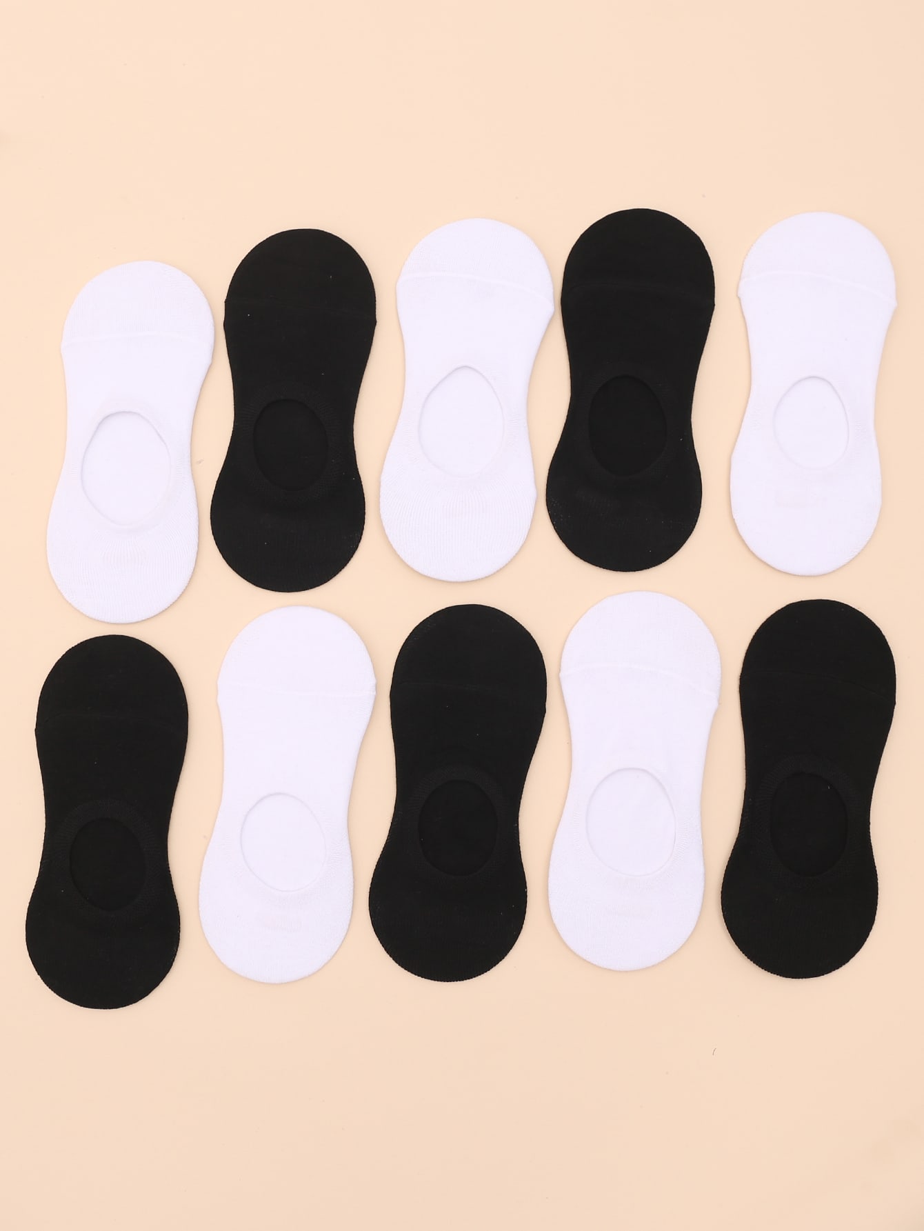 Мужские однотонные невидимые носки 10 пар SHEIN