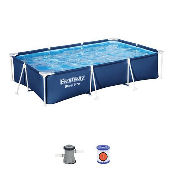 Bestway Steel Pro 9.8ft x 6.6ft x 26in Above Ground Swimming Pool Set with Pump Bestway