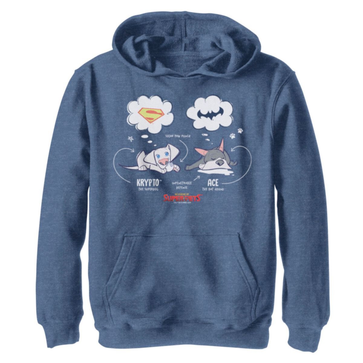 Джерси DC Comics Для мальчиков DC Super Pets Sleepy And Dreaming Krypto And Ace Hoodie DC Comics