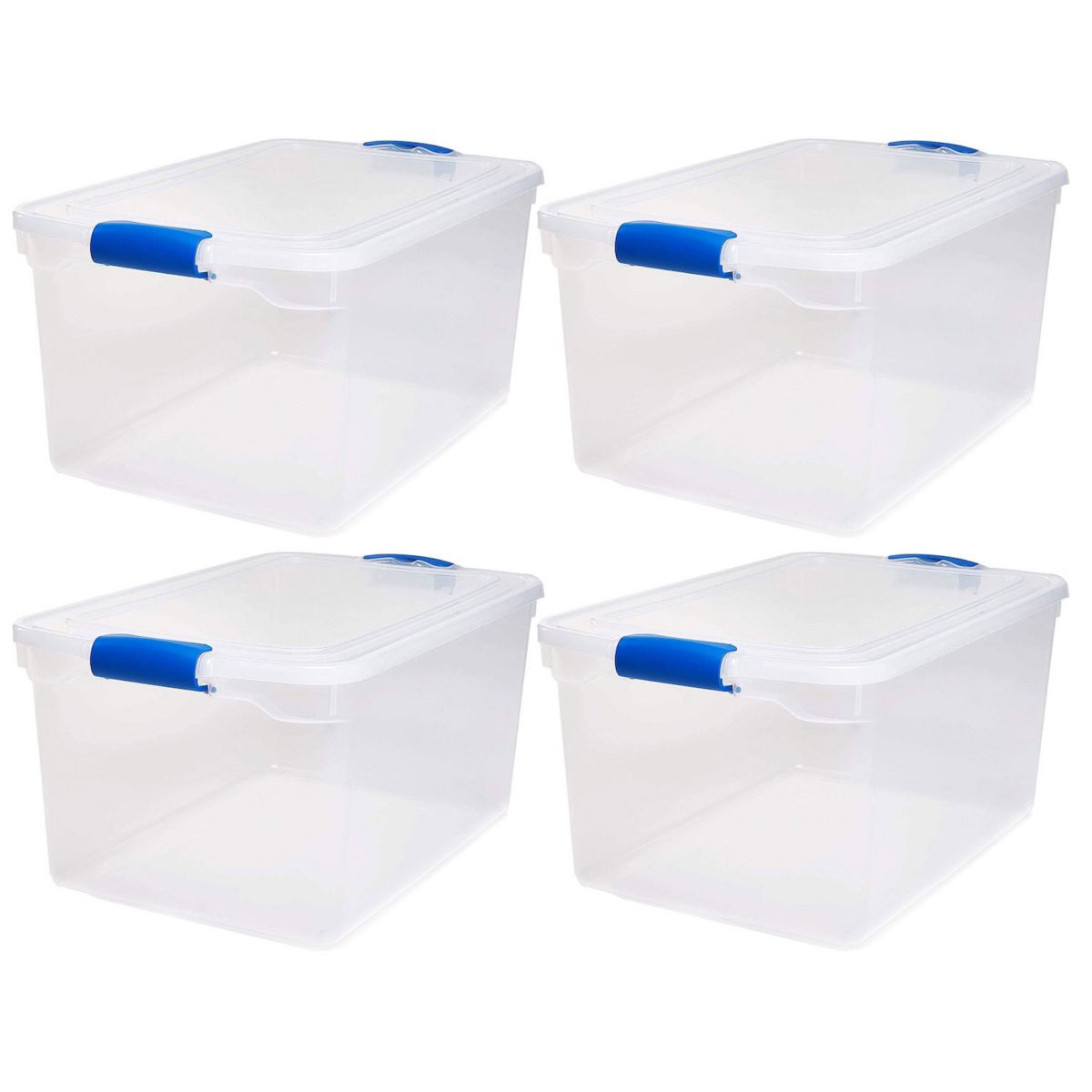 Homz 66 Quart Heavy Duty Modular Stackable Storage Containers, Clear, 2 Pack (2 Pack) Homz