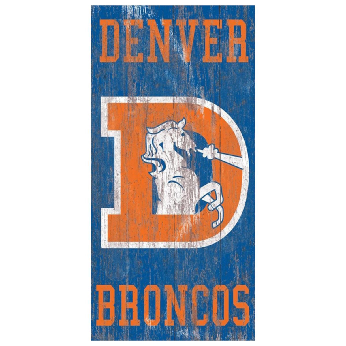 Настенный знак с логотипом Denver Broncos Heritage Fan Creations