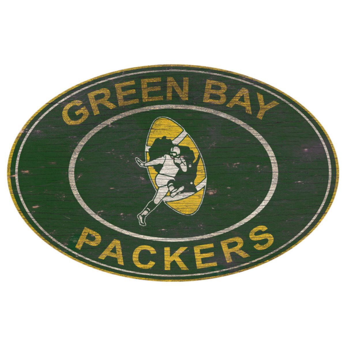 Овальный настенный знак Green Bay Packers Heritage Fan Creations