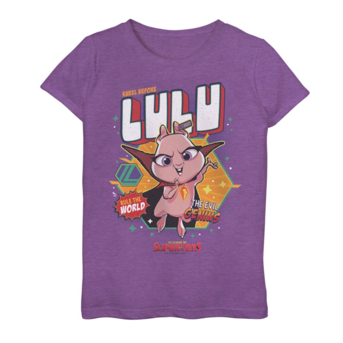 Футболка для девочек DC Super Pets с графикой Lulu и коротким рукавом DC Comics