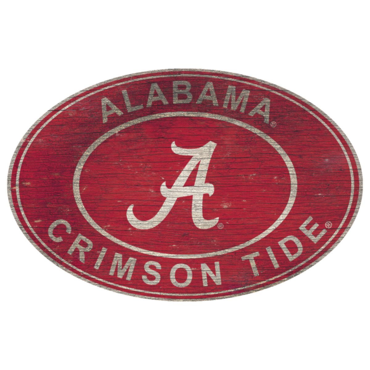Овальный настенный знак «Багровый прилив Алабамы» Fan Creations