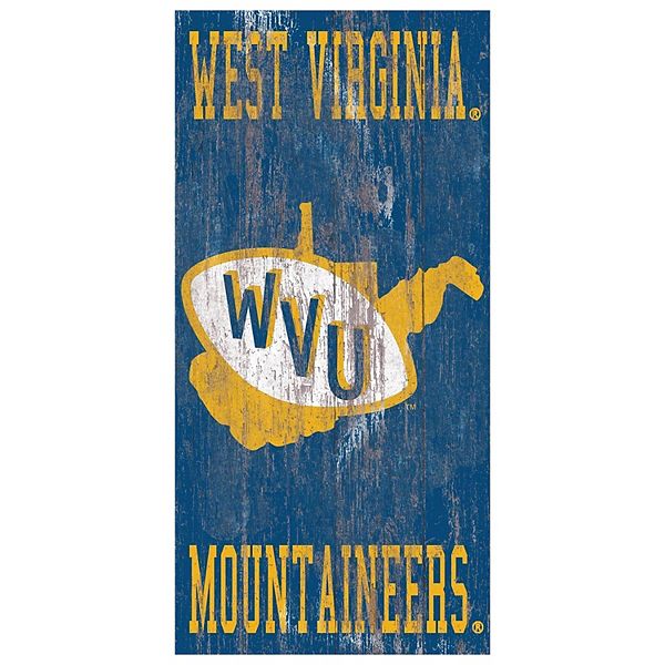 Стильная интерьерная табличка с логотипом West Virginia Mountaineers, 30 см х 15 см Fan Creations