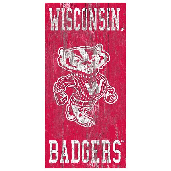 Настенная доска с логотипом Wisconsin Badgers, 30x15 см, изготовлена из МДФ, готова к подвешиванию Fan Creations