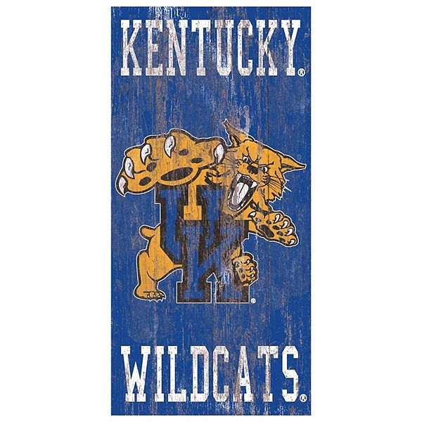 30 см x 15 см деревянная настенная табличка Kentucky Wildcats, готова к подвешиванию Fan Creations