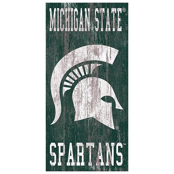 Настенная декоративная табличка с логотипом команды Michigan State Spartans, 30 см x 15 см Fan Creations