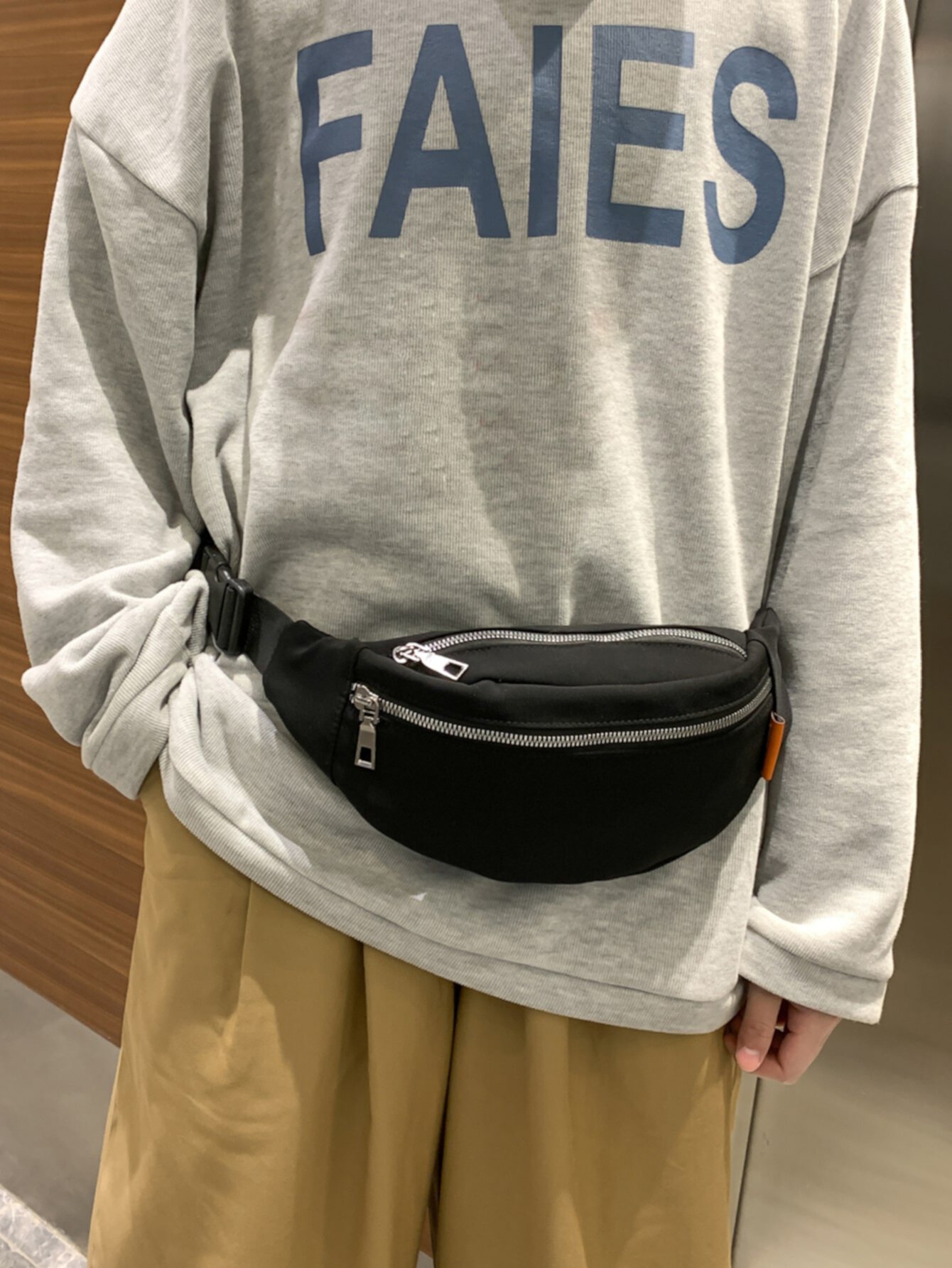 Мужская поясная сумка с двойным карманом SHEIN