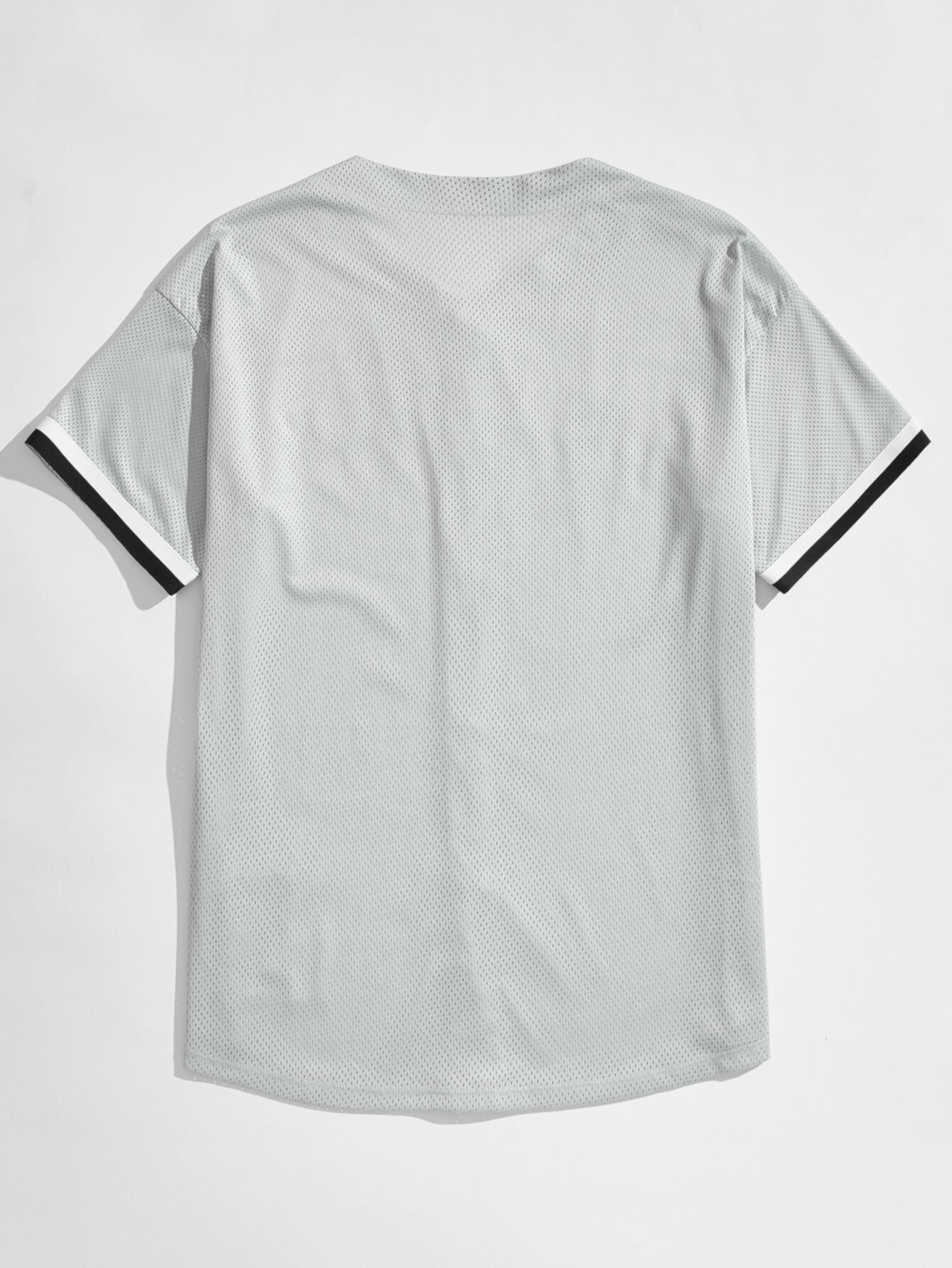 SHEIN Мужской Рубашка с текстовым принтом в полоску открытый спортивный сетчатый SHEIN
