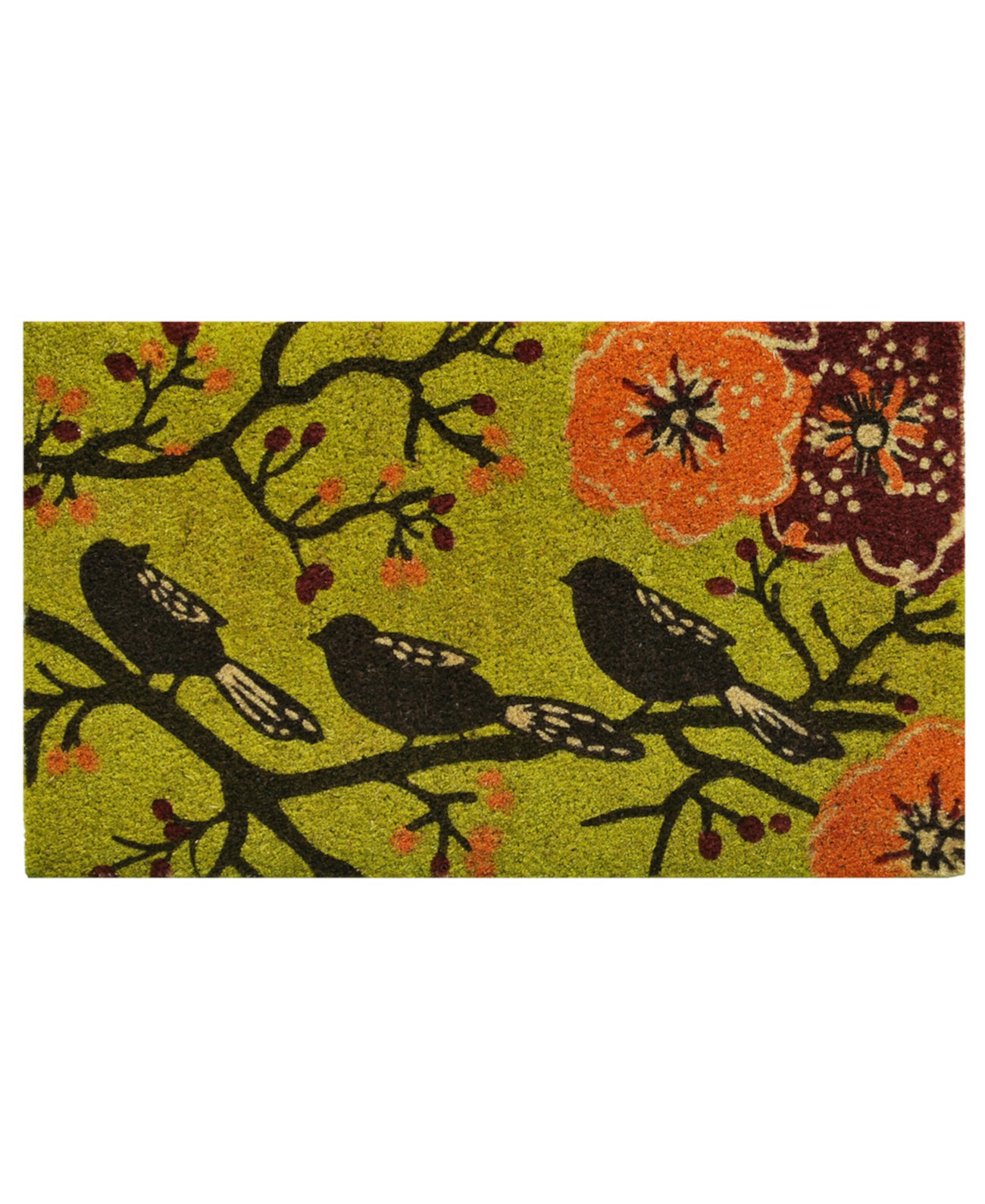 Птицы на дереве, 24 x 36 дюймов, кокосовая койра / виниловый коврик Home & More