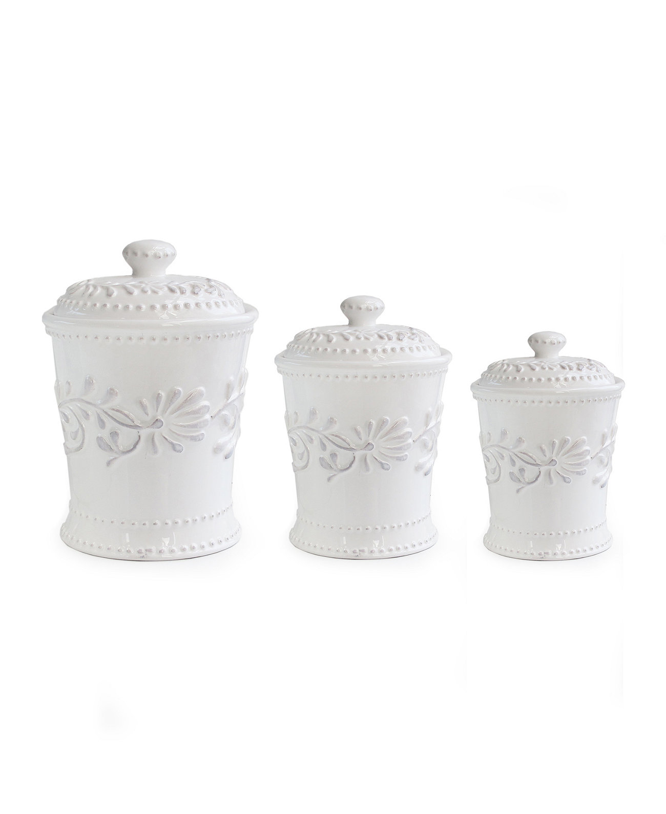 Bianca Leaf Canister, Set of 3 American Atelier