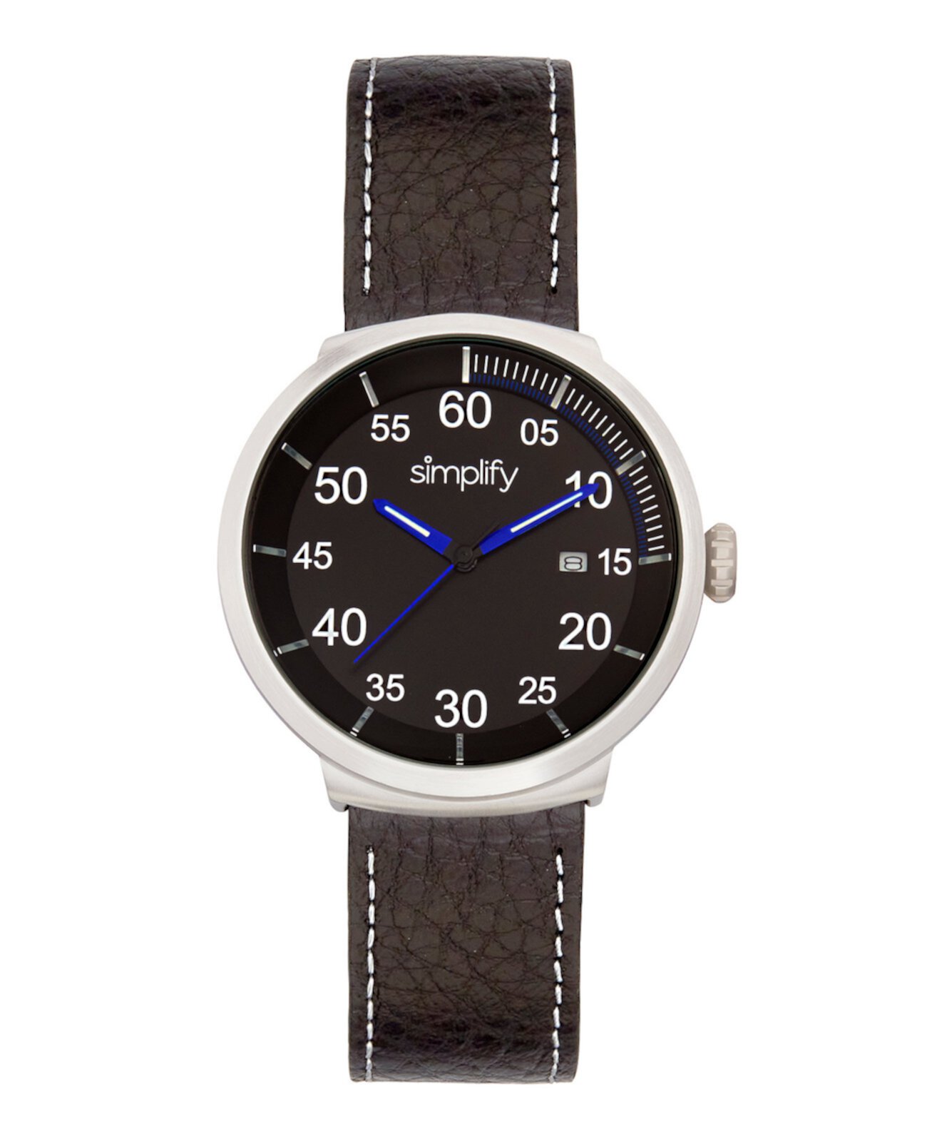 Женские часы The 7100 с черным, коричневым, синим или темно-коричневым кожаным ремешком, 42 мм Simplify