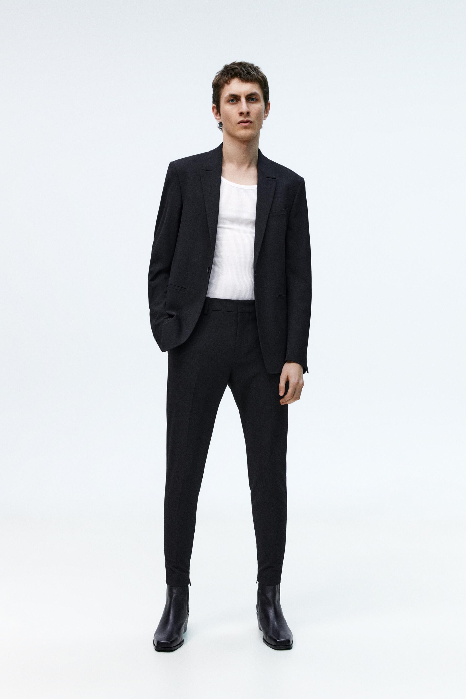 skinny fit suit pants