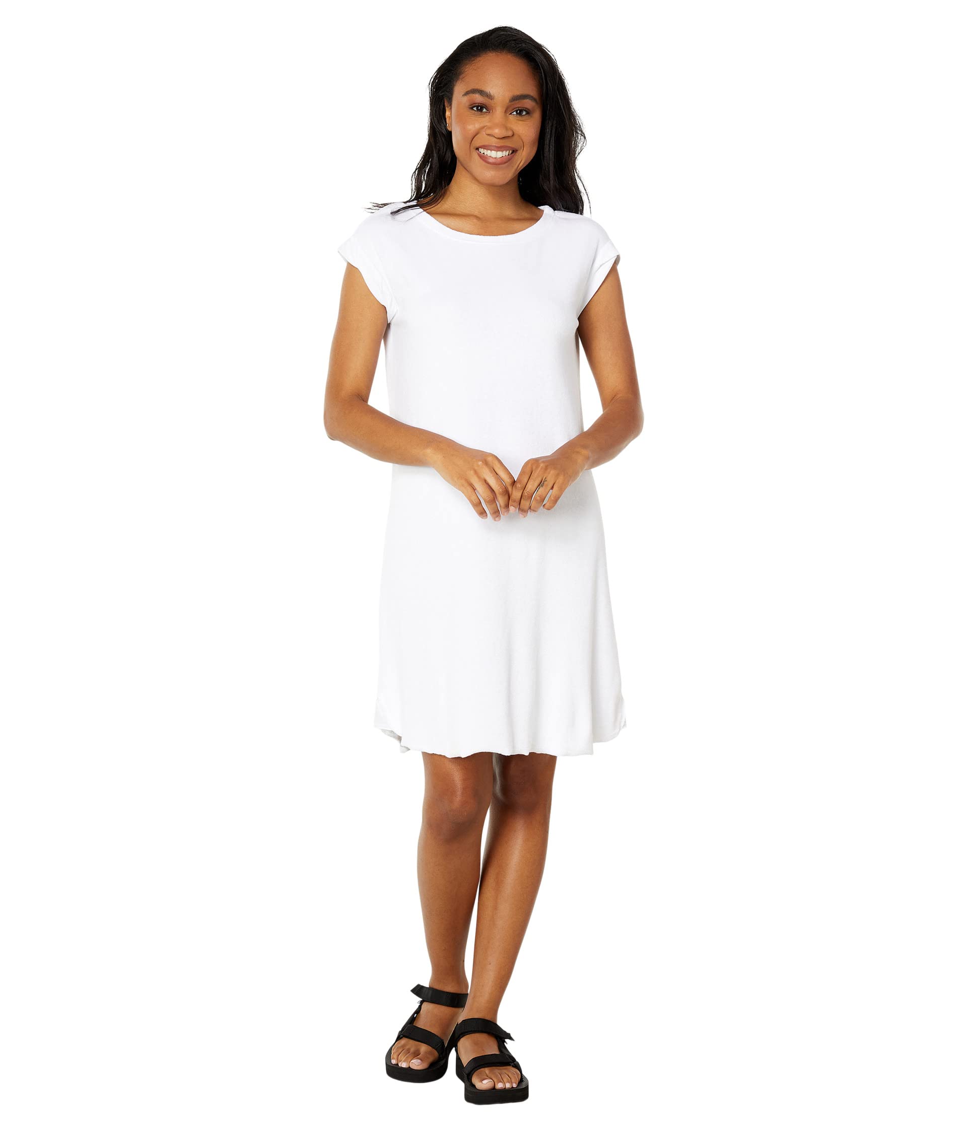 Платье с круглым вырезом и короткими рукавами из махровой ткани Mod-o-doc