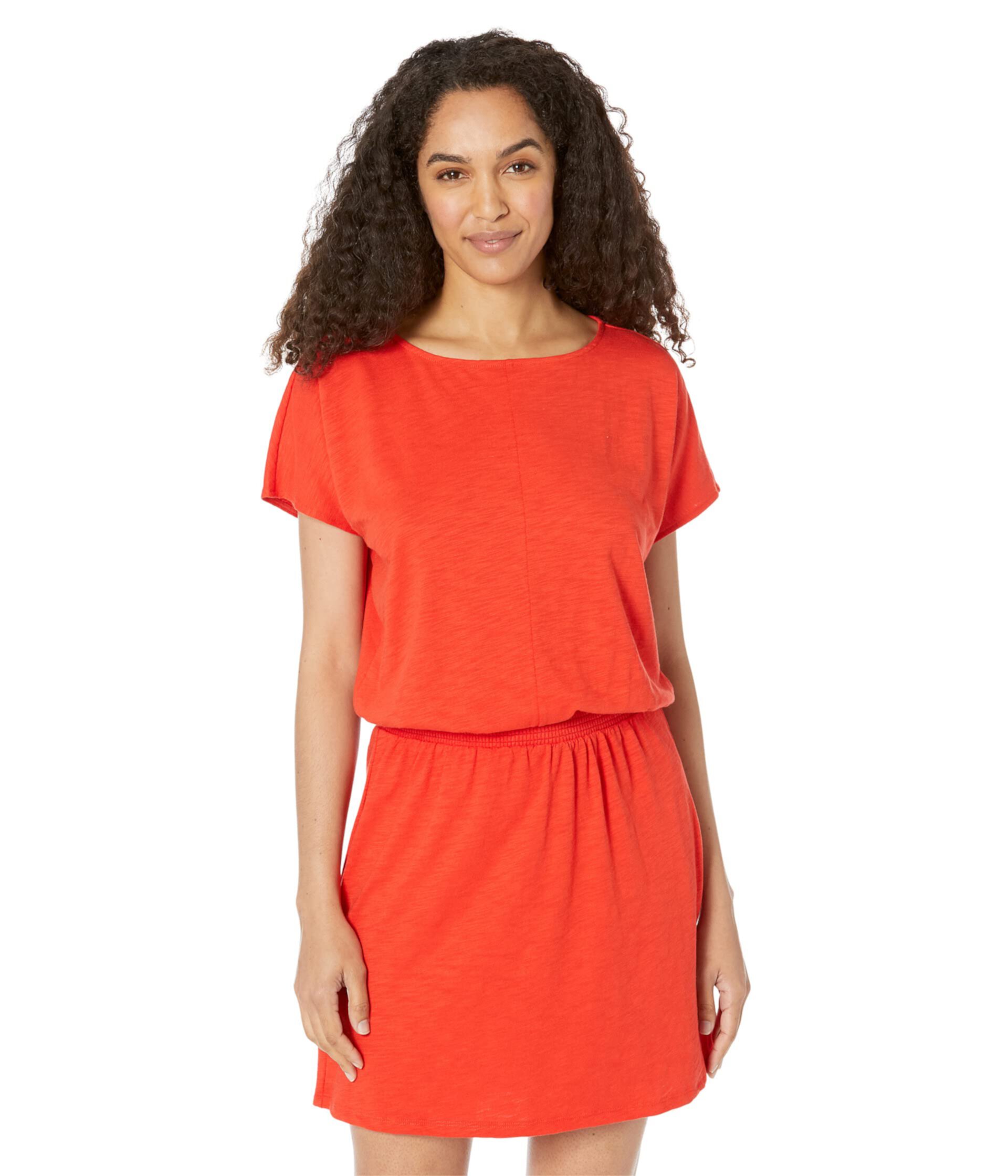 Smocked Dolman Sleeve Flame Modal Dress Lilla P