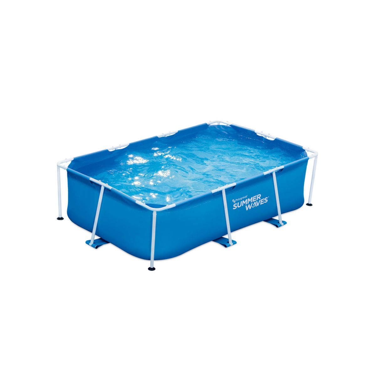 Summer Waves 8.5 x 5.25 Foot 26 Inch Deep Rectangular Small Metal Frame Pool Summer Waves