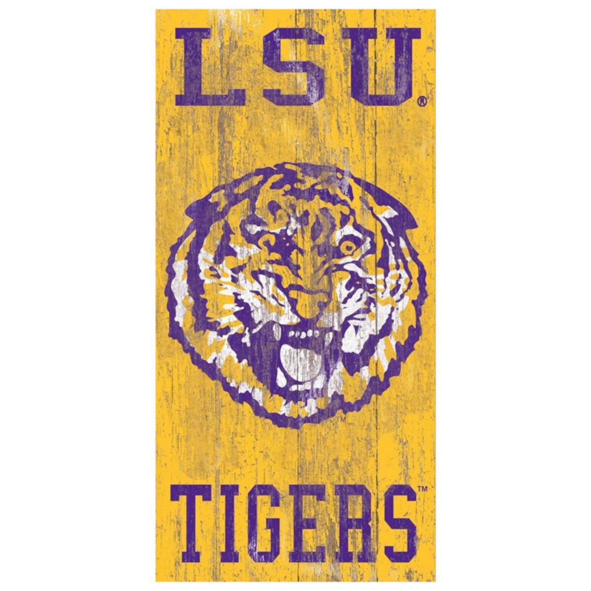 Настенный знак с логотипом LSU Tigers Heritage Fan Creations