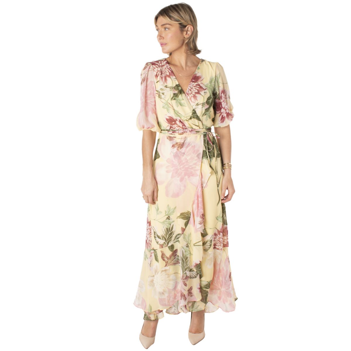 Женское платье макси Maison Tara с цветочным принтом и искусственным запахом MAISON TARA