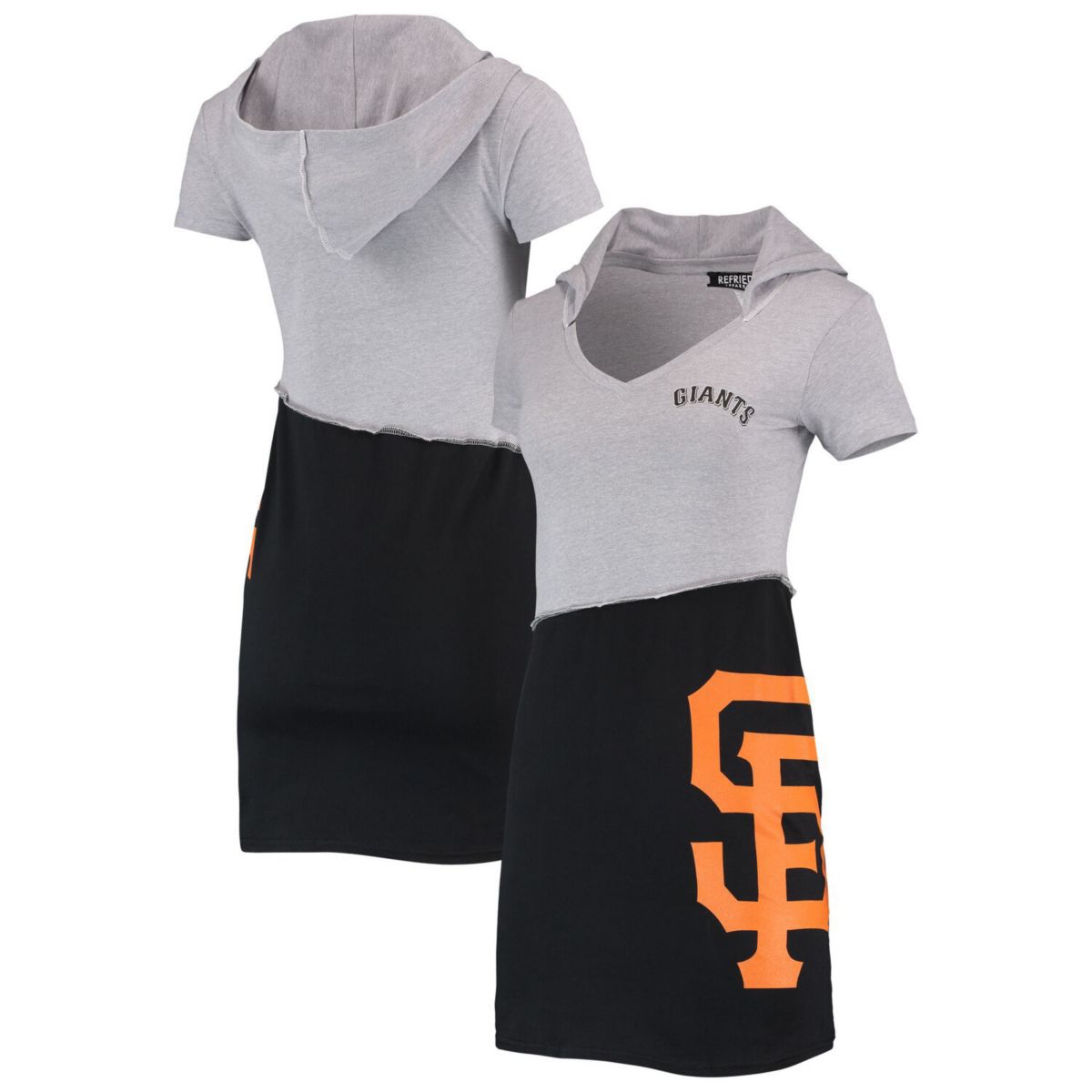 Женское платье с капюшоном San Francisco Giants из меланжевого серого/черного принта Refried Apparel Refried Apparel