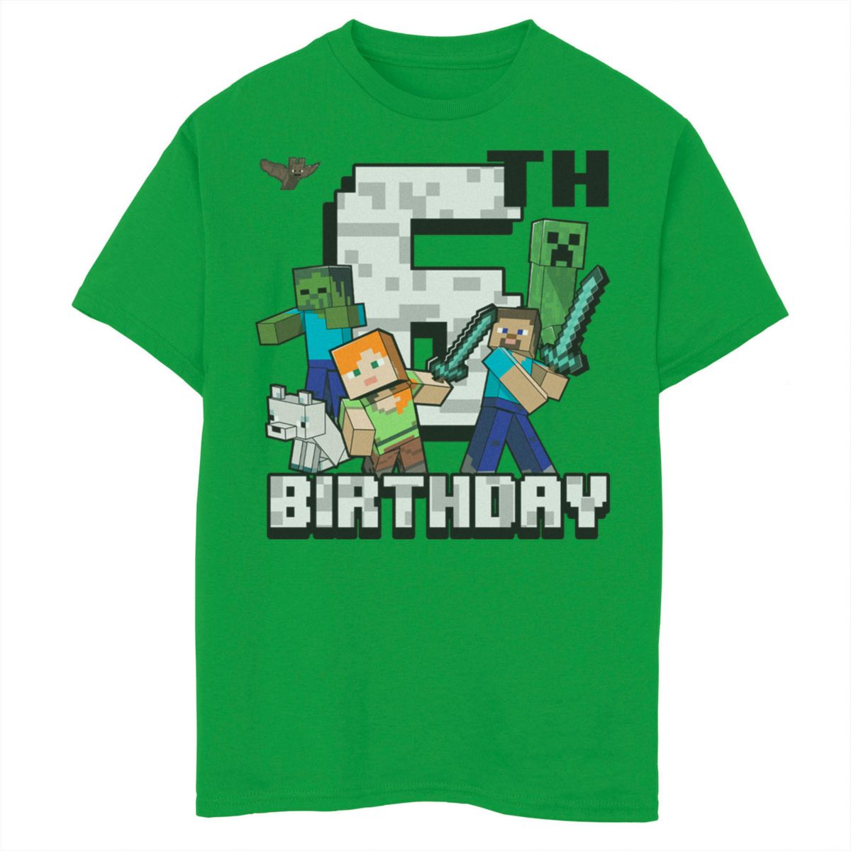 Футболка на шестой день рождения Minecraft Adventures для мальчиков 8–20 лет Minecraft