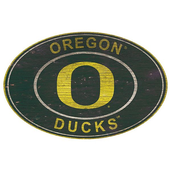 Настенная табличка в винтажном стиле с логотипом Oregon Ducks, 116 см x 76 см, МДФ Fan Creations