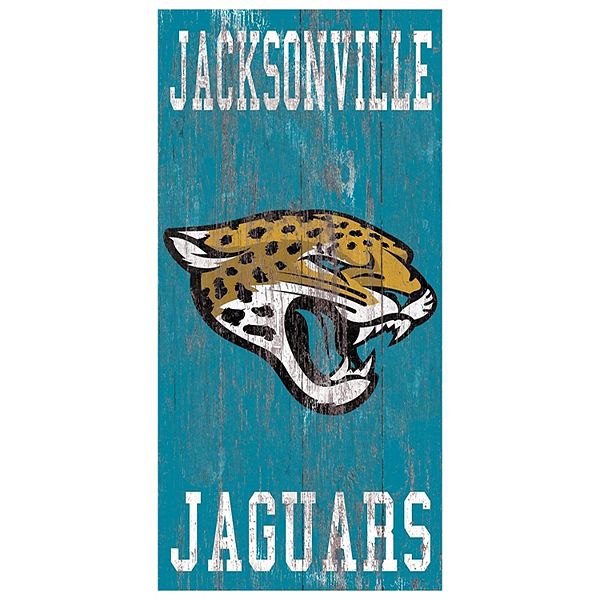 Декоративное настенное панно с логотипом Jacksonville Jaguars, 30 см х 15 см, МДФ Fan Creations