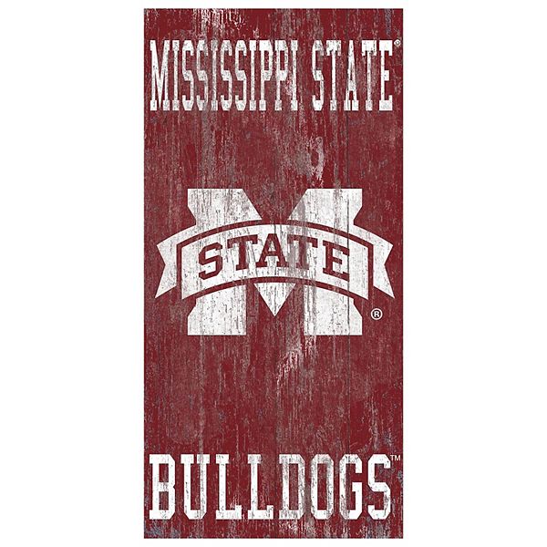 Деревянная настенная табличка с логотипом команды Mississippi State Bulldogs 30х15 см Fan Creations