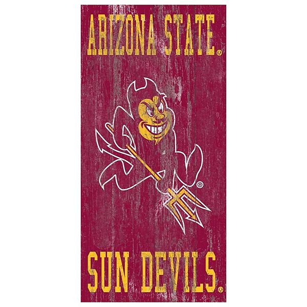 Настенная табличка с логотипом Arizona State Sun Devils из дерева MDF, 30х15 см Fan Creations