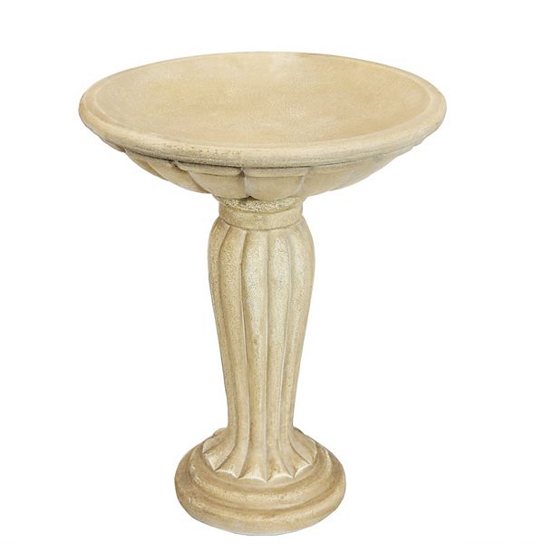 Sunnydaze Grecian Garden Reinforced Concrete Bird Bath - 16-Inch Sunnydaze Decor