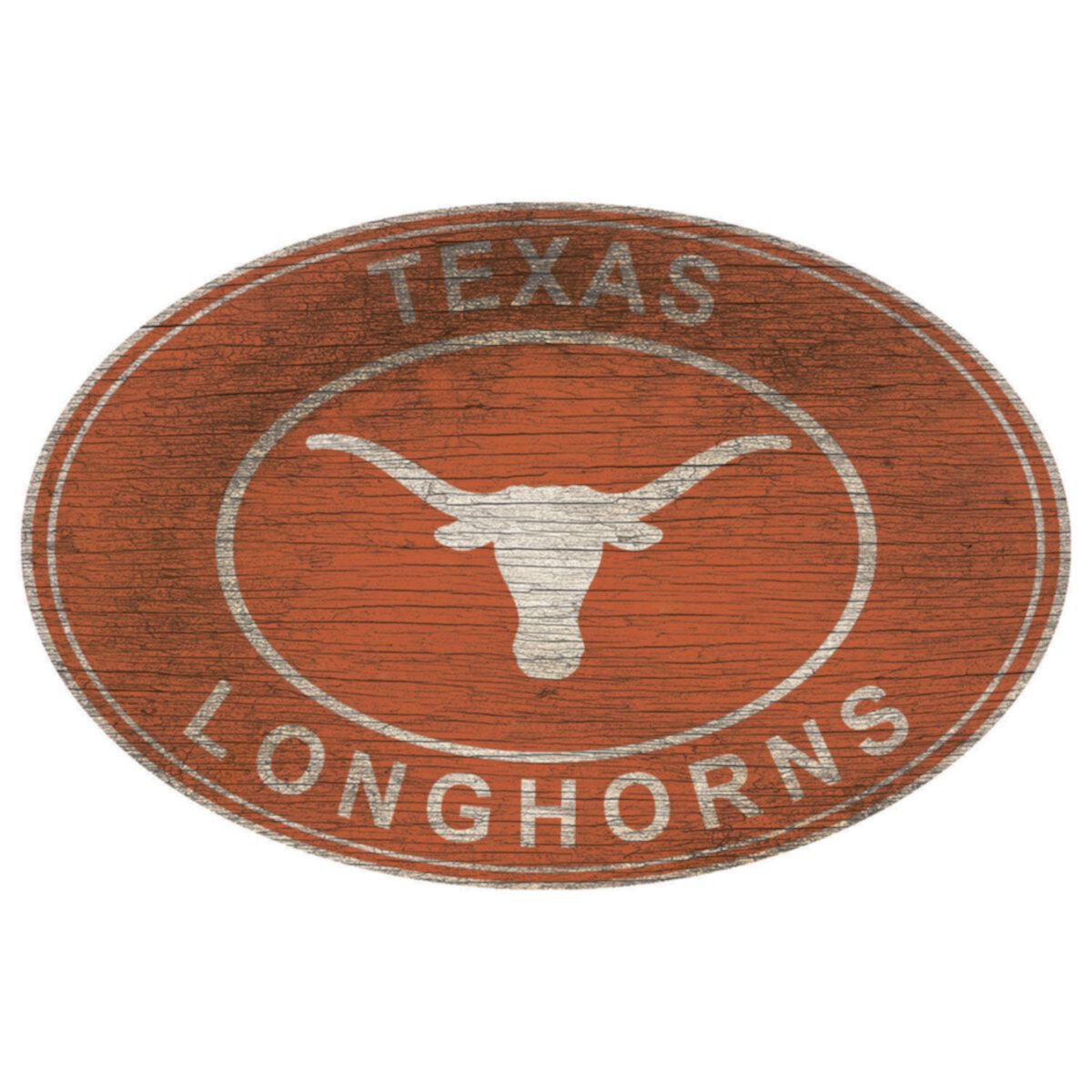 Овальный настенный знак Texas Longhorns Heritage Fan Creations