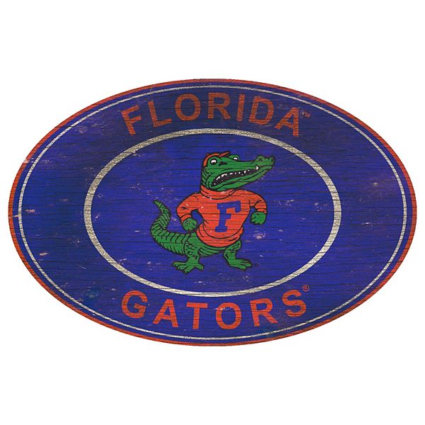 Овальная настенная табличка с логотипом Florida Gators, 116 см х 76 см, MDF Fan Creations