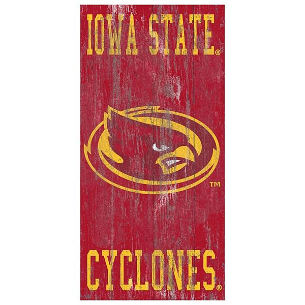 Декоративное настенное панно с логотипом Iowa State Cyclones, 30 см x 15 см, МДФ Fan Creations