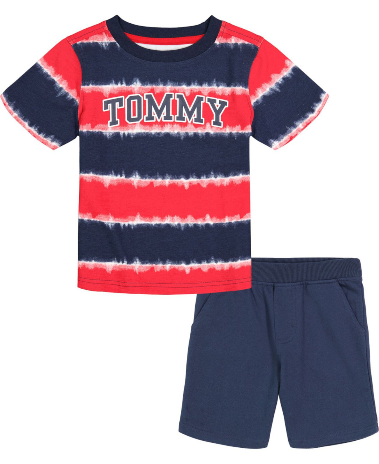Футболка с логотипом Tie-dye для мальчиков и шорты френч терри, комплект из 2 предметов Tommy Hilfiger