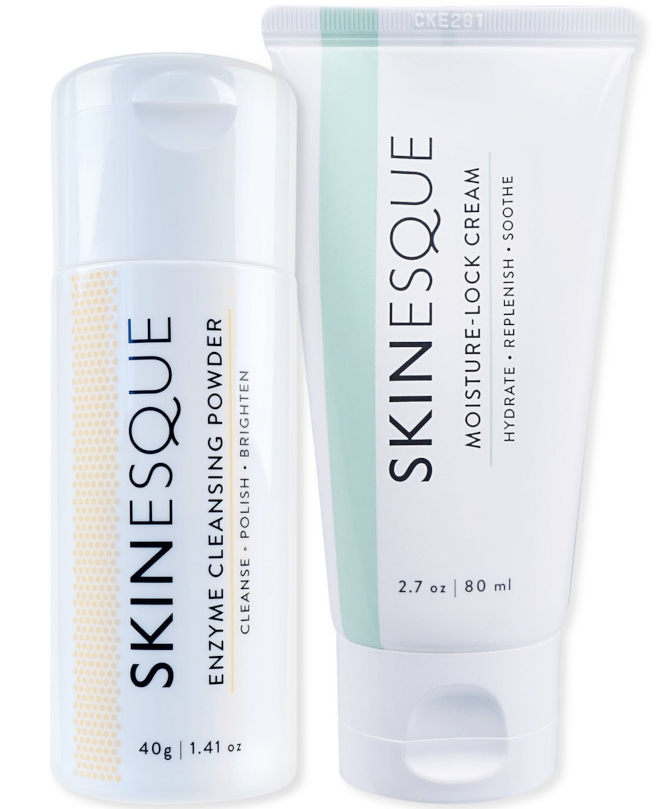 The Skinesque Essentials: ферментная очищающая пудра, увлажняющий крем, набор из 2 шт. Skinesque