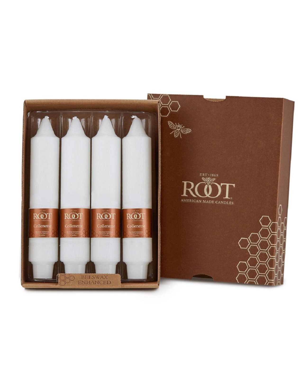 Набор свечей Collenette Smooth, 4 штуки, высота 18 см. ROOT CANDLES