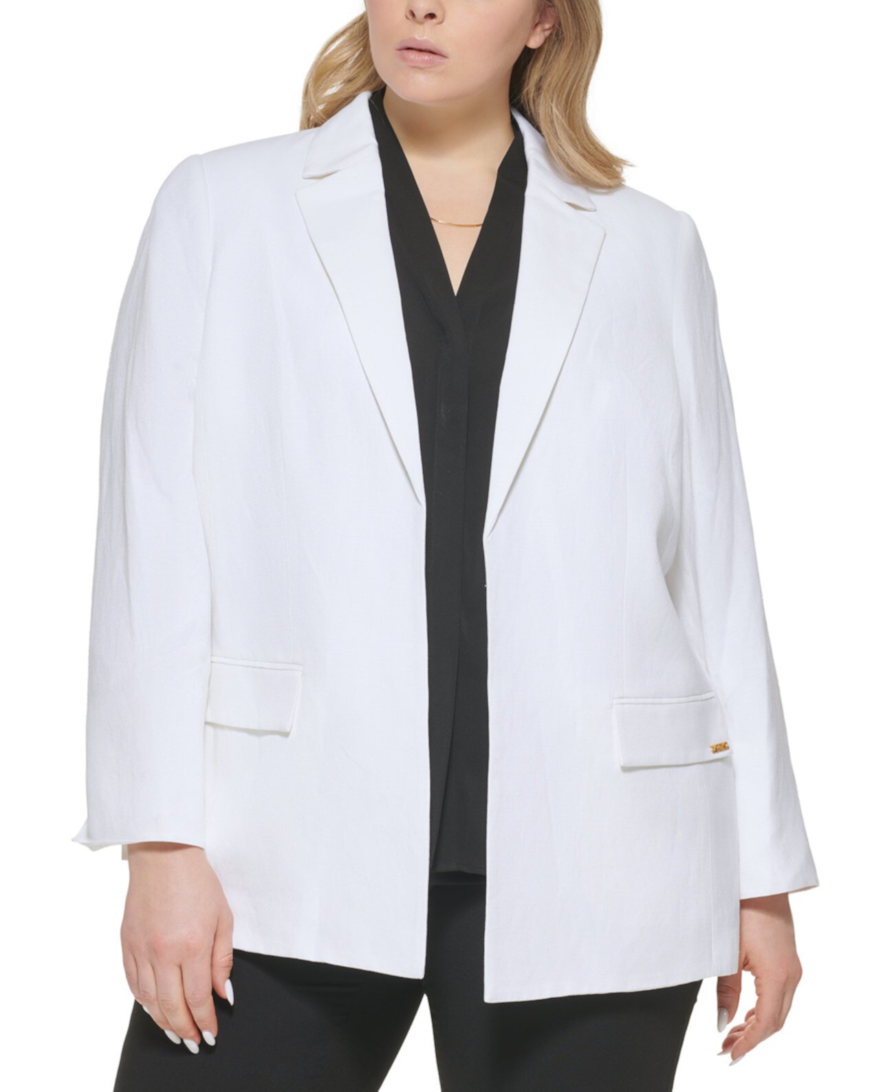 Пиджак больших размеров с открытым передом и отложным воротником Calvin Klein