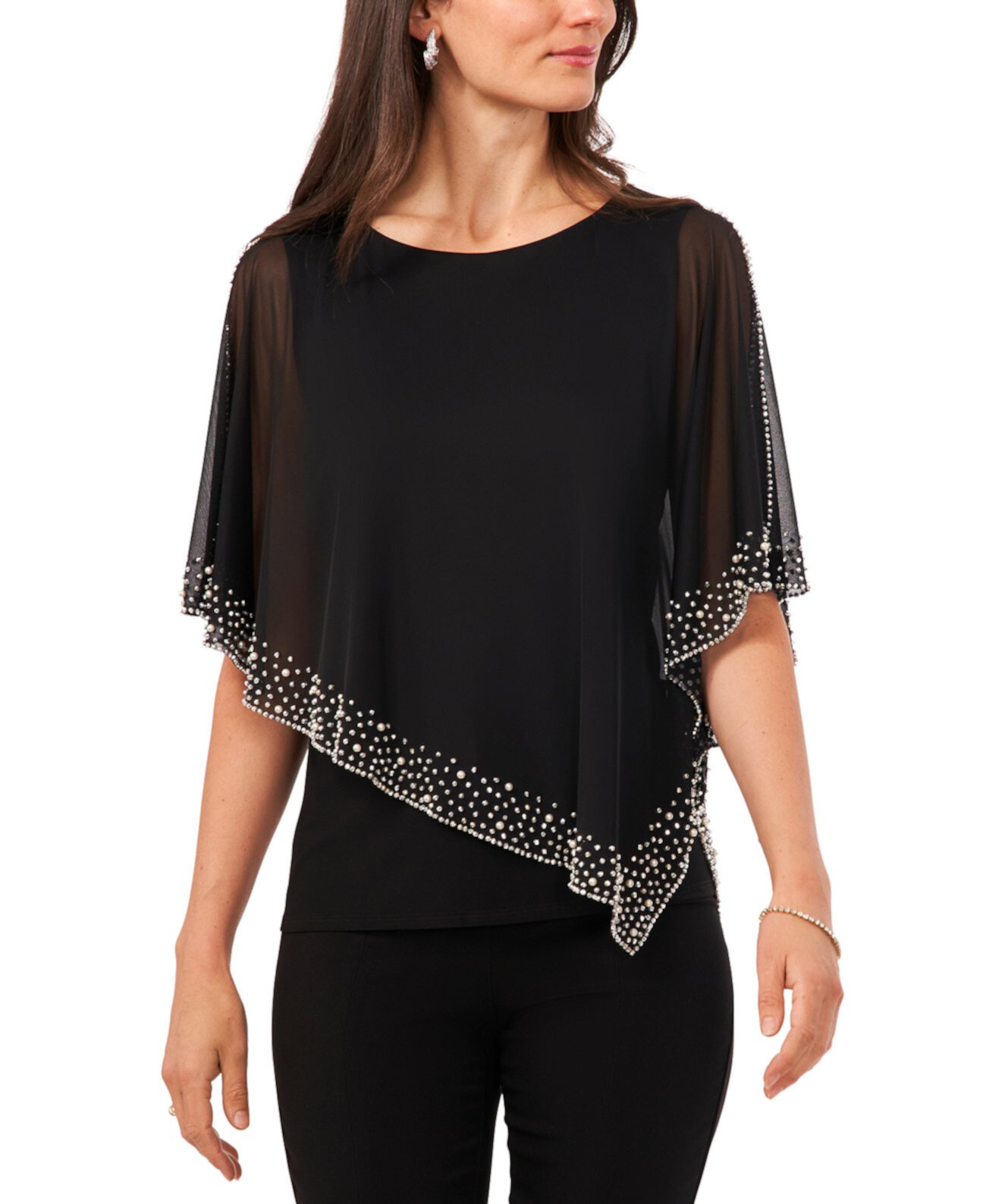 Женская Блузка MSK Beaded Overlay Cape Top MSK