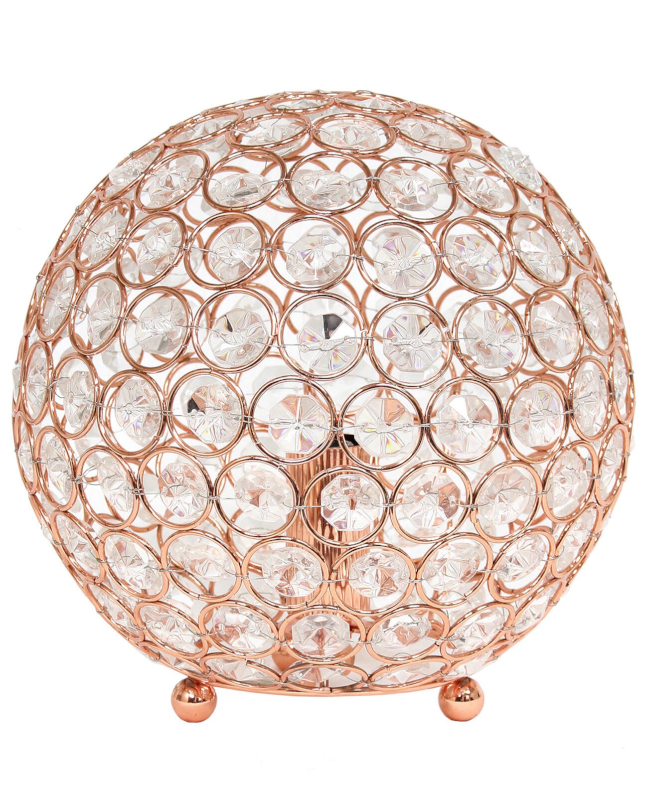 Настольная лампа Elipse 8 дюймов с хрустальным шаром и блестками Elegant Designs