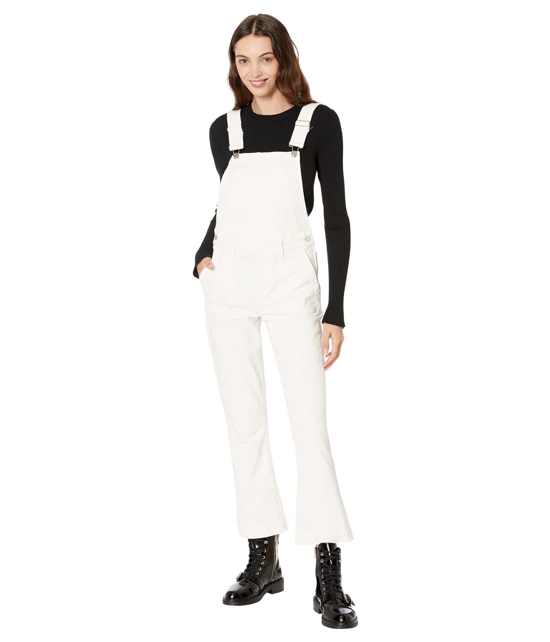 Claudine Overalls in Blank Canvas Paige