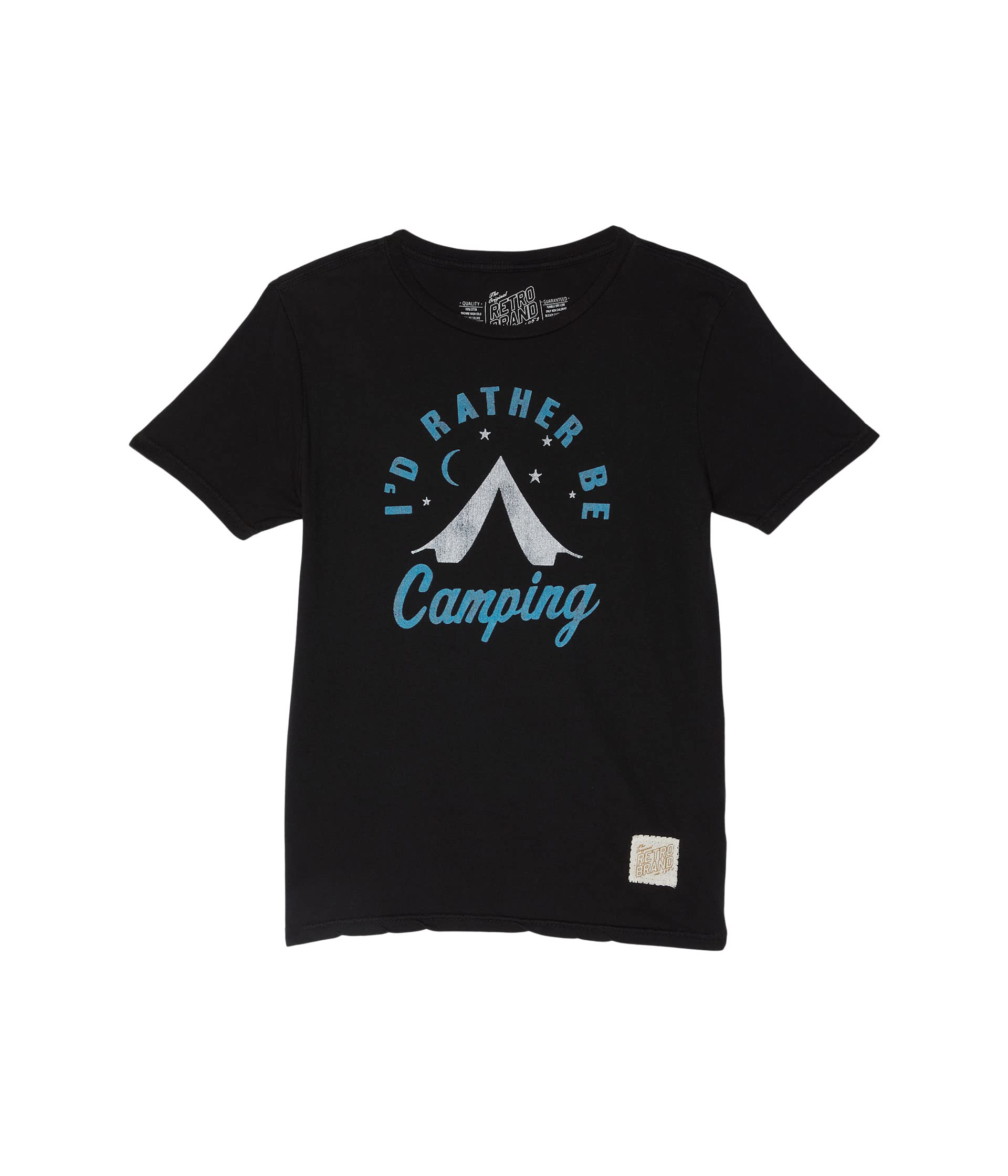 Футболка для больших детей Cotton I'd Rather Be Camping с круглым вырезом из 100% хлопка The Original Retro Brand Kids