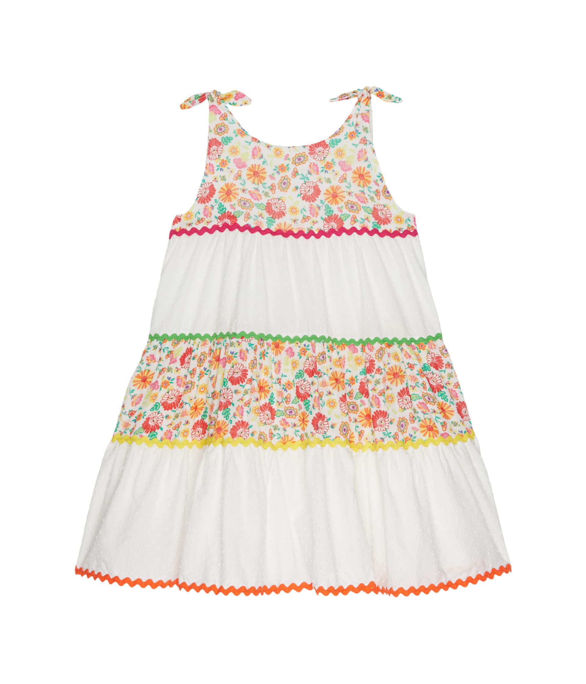 Tiered Dress with Jumbo Ric Rac (Toddler/Little Kids/Big Kids) Peek