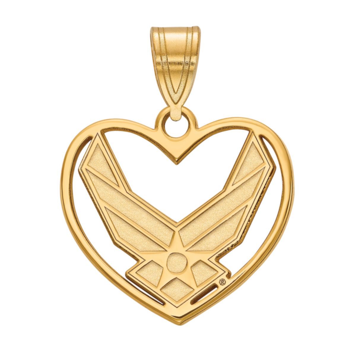 Ожерелье с подвеской в виде сердца с логотипом ВВС США LogoArt из стерлингового серебра LogoArt