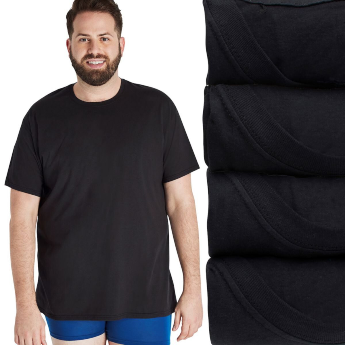 Big & Tall Hanes Ultimate® Cool Comfort® FreshIQ® футболки с круглым вырезом, набор из 4 шт. Hanes