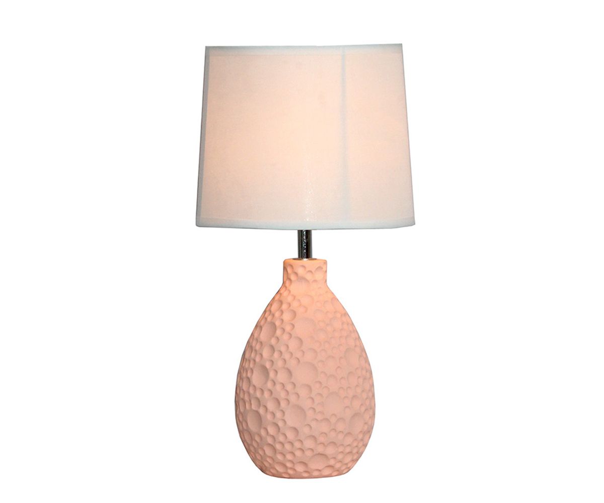 Простые конструкции Розовая текстурированная керамическая овальная настольная лампа Simple Designs