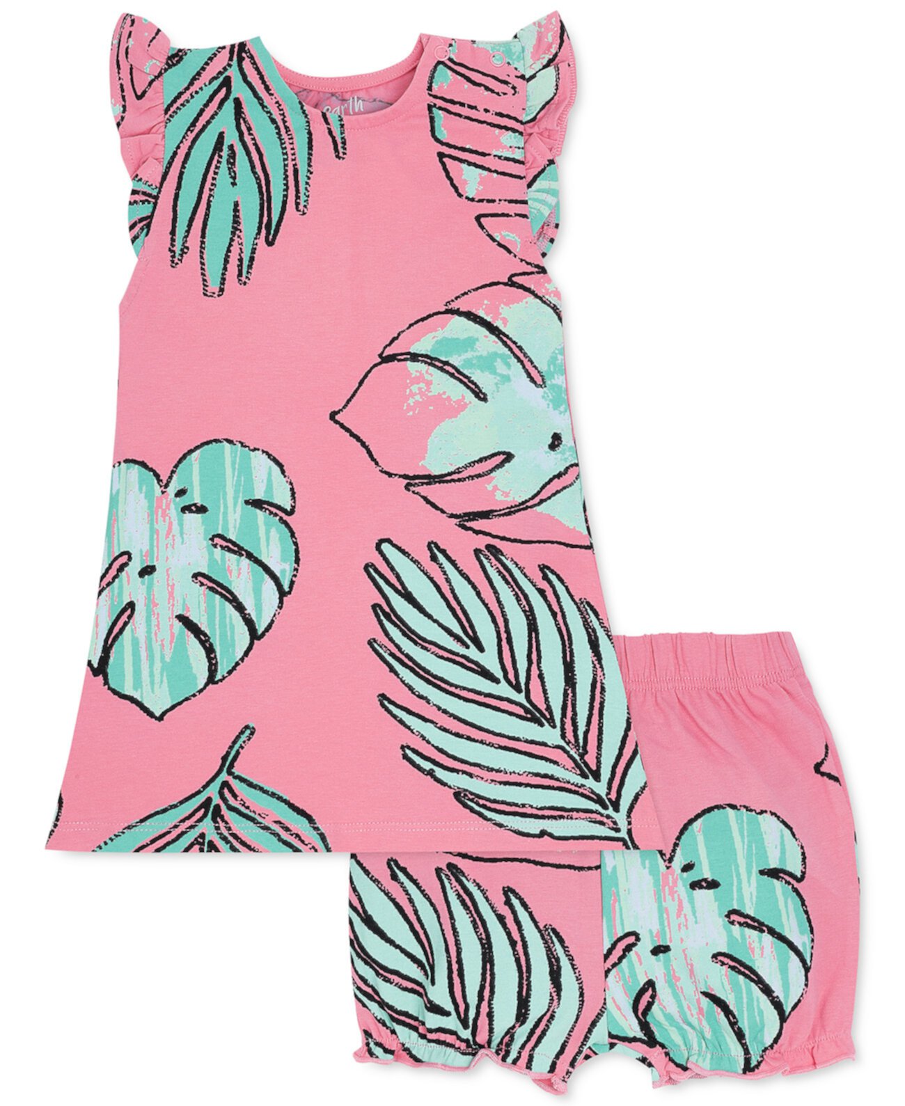 Baby Girls 2-Pc. Tropical-Print Dress & Bloomers Set Earth by art & eden