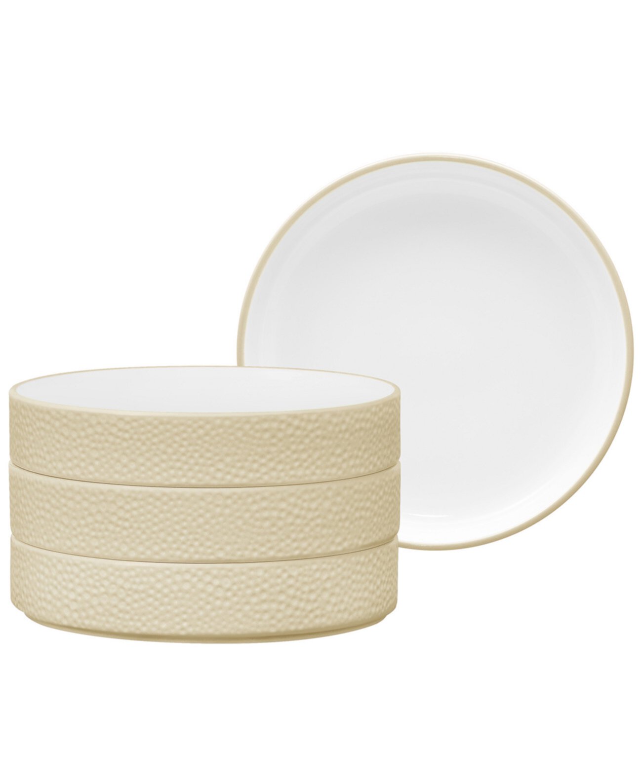 Colortex Stone Stax Ivory Deep Plates, Set of 4 Noritake